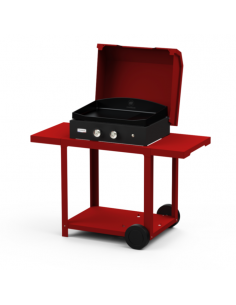 PLANCHA PURE GRILL 260 ROUGE + CHARIOT ROUGE + CAPOT ROUGE LE MARQUIER