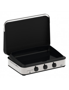 Plancha à  gaz + capot ENOSIGN 80 Inox & Noir ENO
