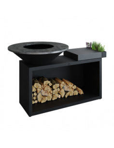 Brasero plancha OFYR Island 100 Black & céramique gris anthracite Ofyr